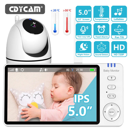 5" Wireless Video Baby Monitor with Night Vision & Two-Way Audio