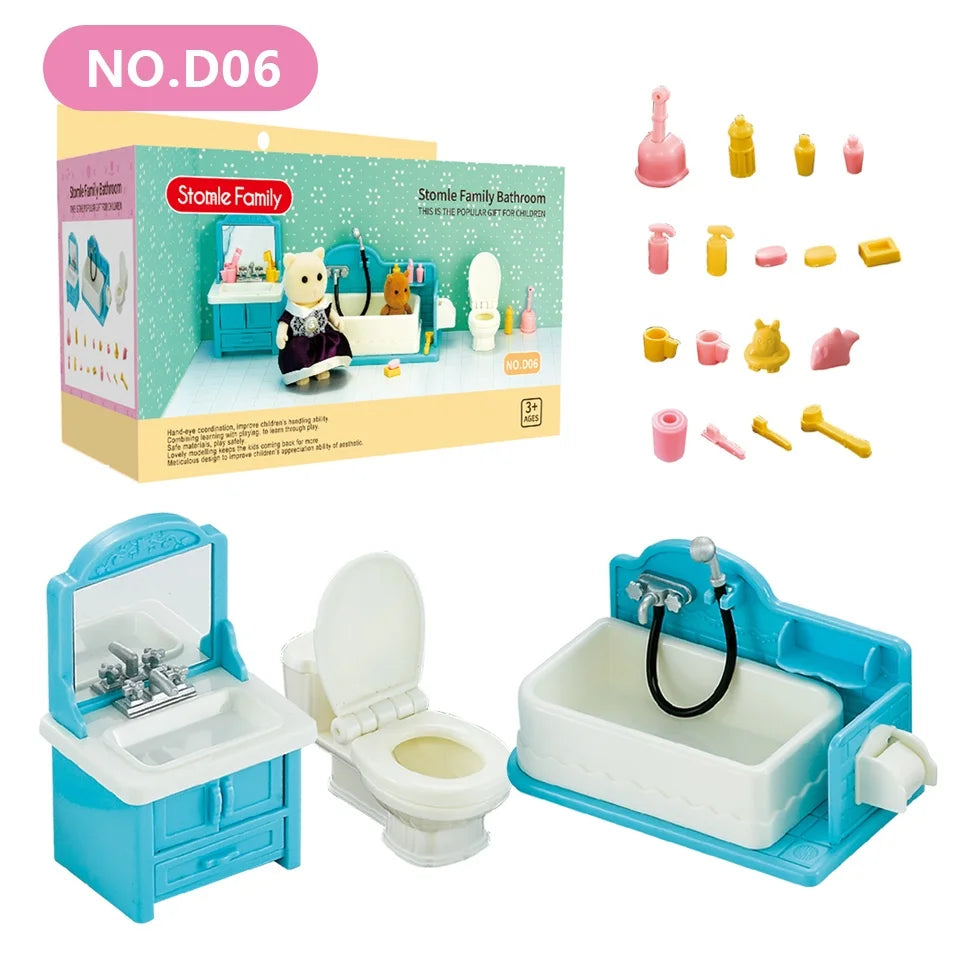 1:12 Miniature Forest Family Kitchen Set for Dollhouses