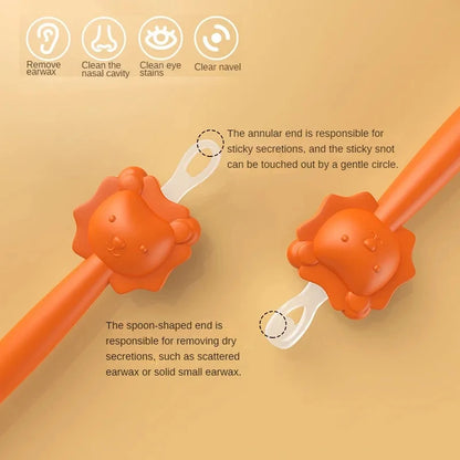 Silicone Baby Ear Wax Cleaner with Double-Headed Spoon