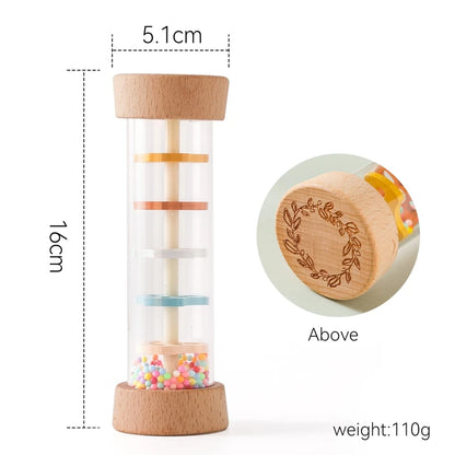 Montessori Rain Stick Rattle - Sensory Toy for Babies