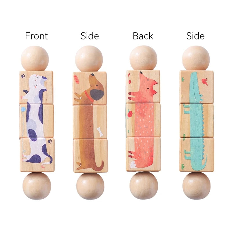 Wooden Montessori Musical Rattle Hand Bell for Babies
