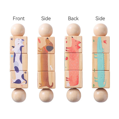 Wooden Montessori Musical Rattle Hand Bell for Babies