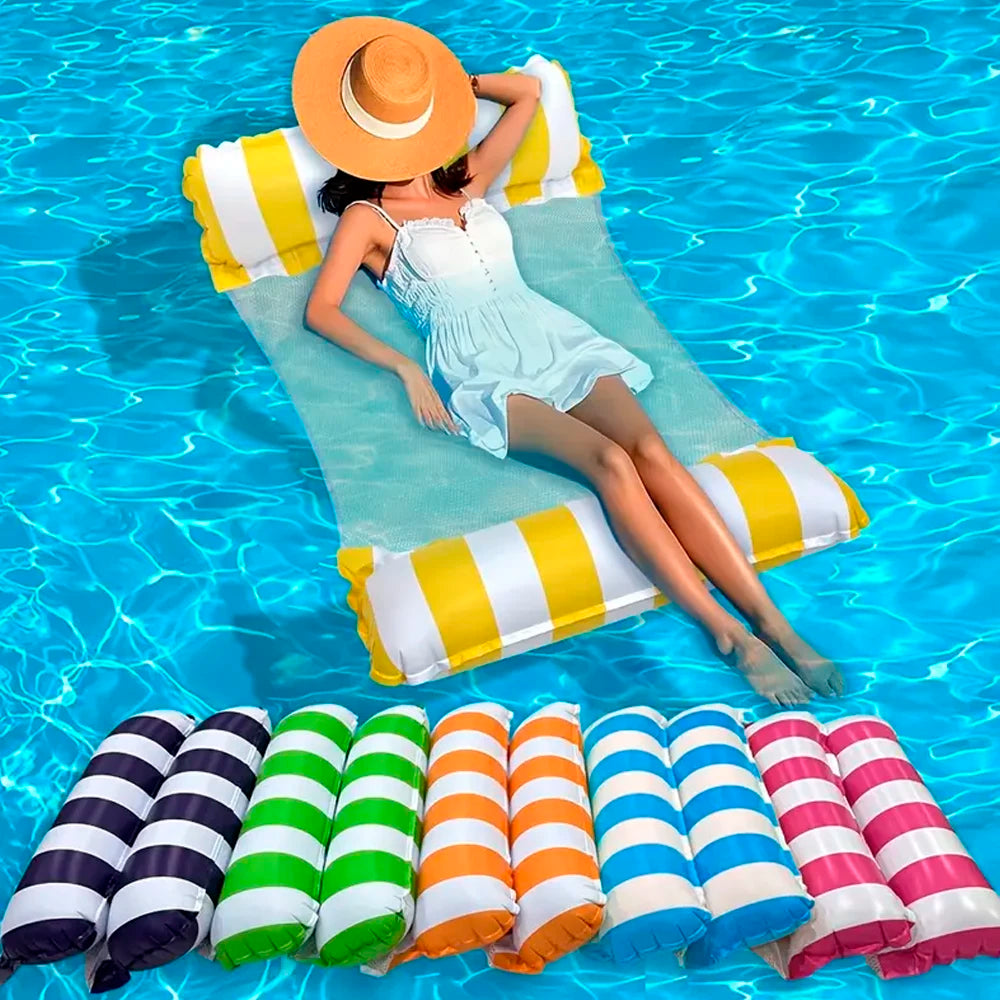 Inflatable Hammock Pool Float - Two Tube Folding Design
