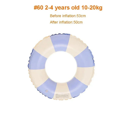 Kids Inflatable Striped Swimming Ring for Summer Fun