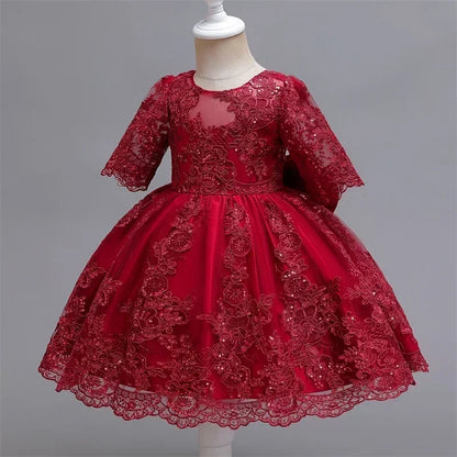 Toddler Girls Floral Embroidery Dress for Special Occasions