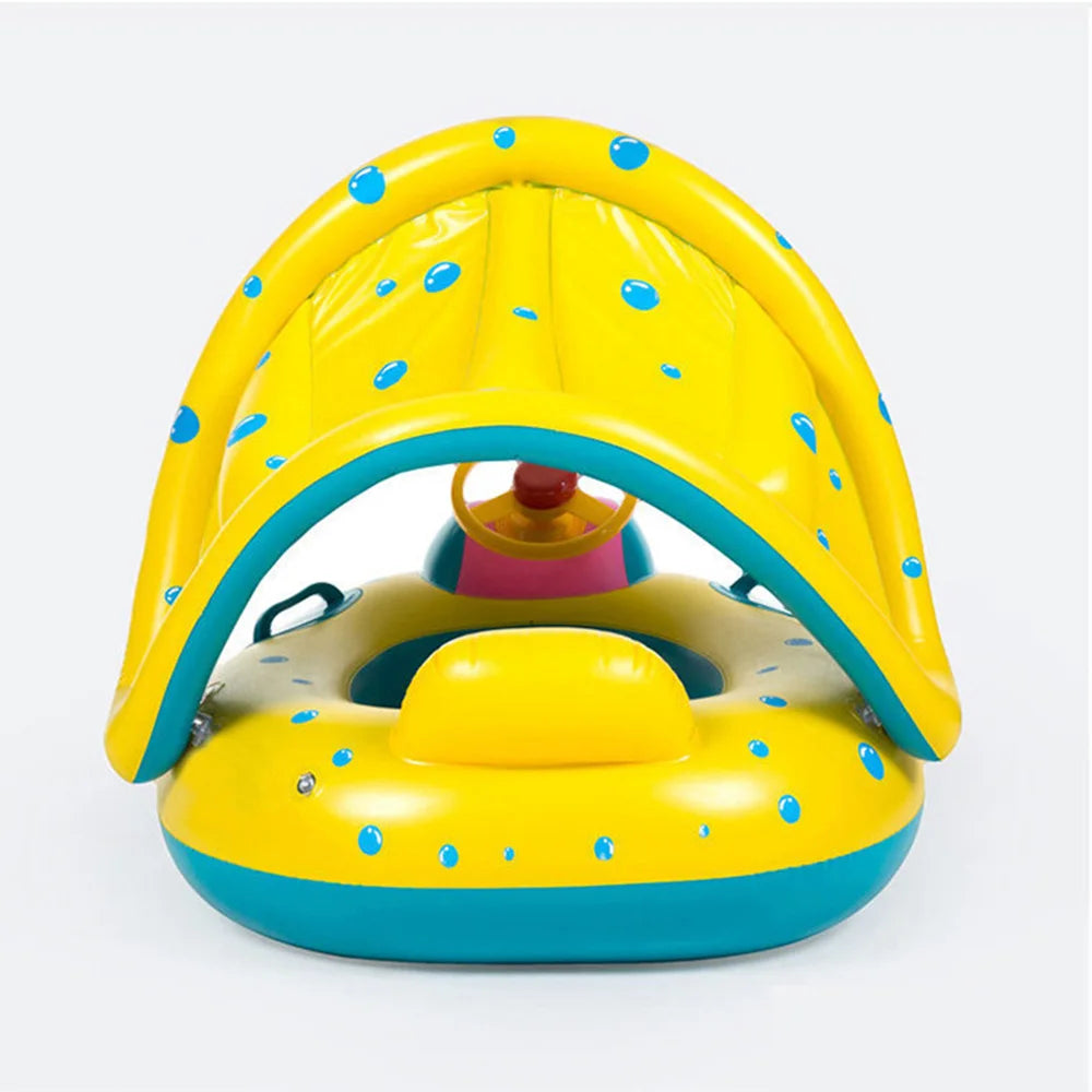 Inflatable Baby Seat with Sunshade for Pool Fun