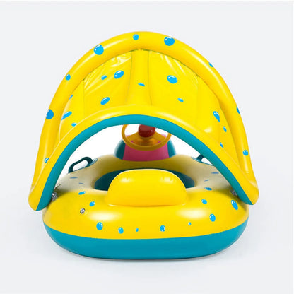 Inflatable Baby Seat with Sunshade for Pool Fun