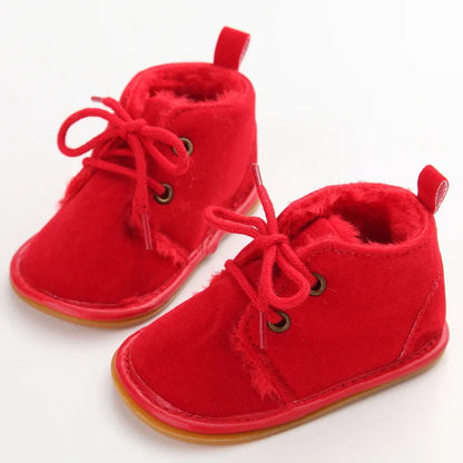 Red Baby Girl Bow Soft Sole Anti-Slip Walking Shoes