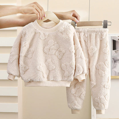 Kids Plush Pajama Set for Cozy Autumn and Winter Nights