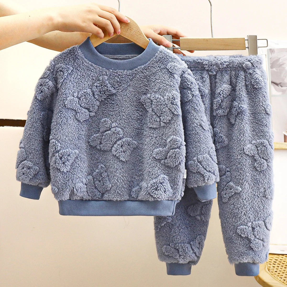 Kids Plush Pajama Set for Cozy Autumn and Winter Nights