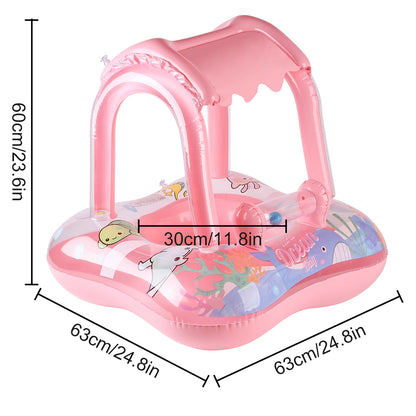Canopy Pool Float for Babies and Toddlers - Safe Swim Ring