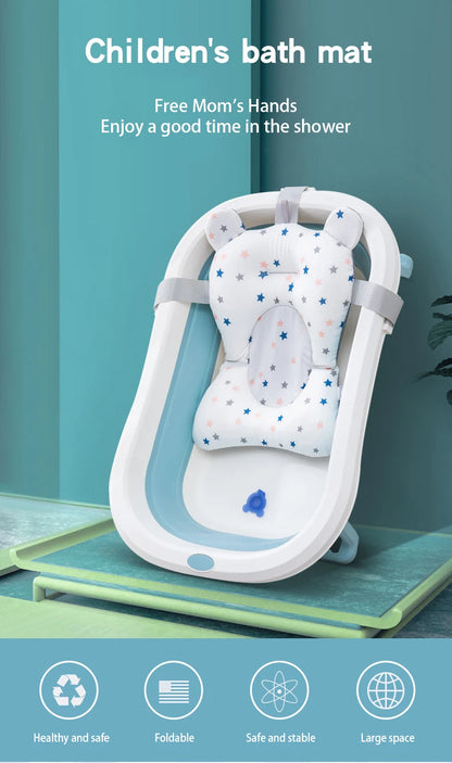 Foldable Baby Bath Support Seat - Adjustable Infant Cushion