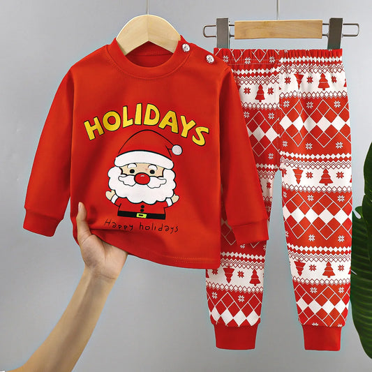 Kids' Cotton Christmas Pajama Set for Boys and Girls