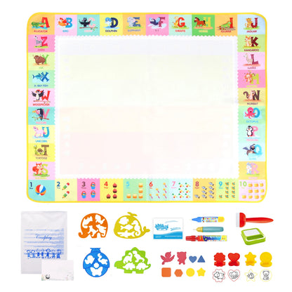 Water Drawing Mat for Kids with Reusable Magic Pens