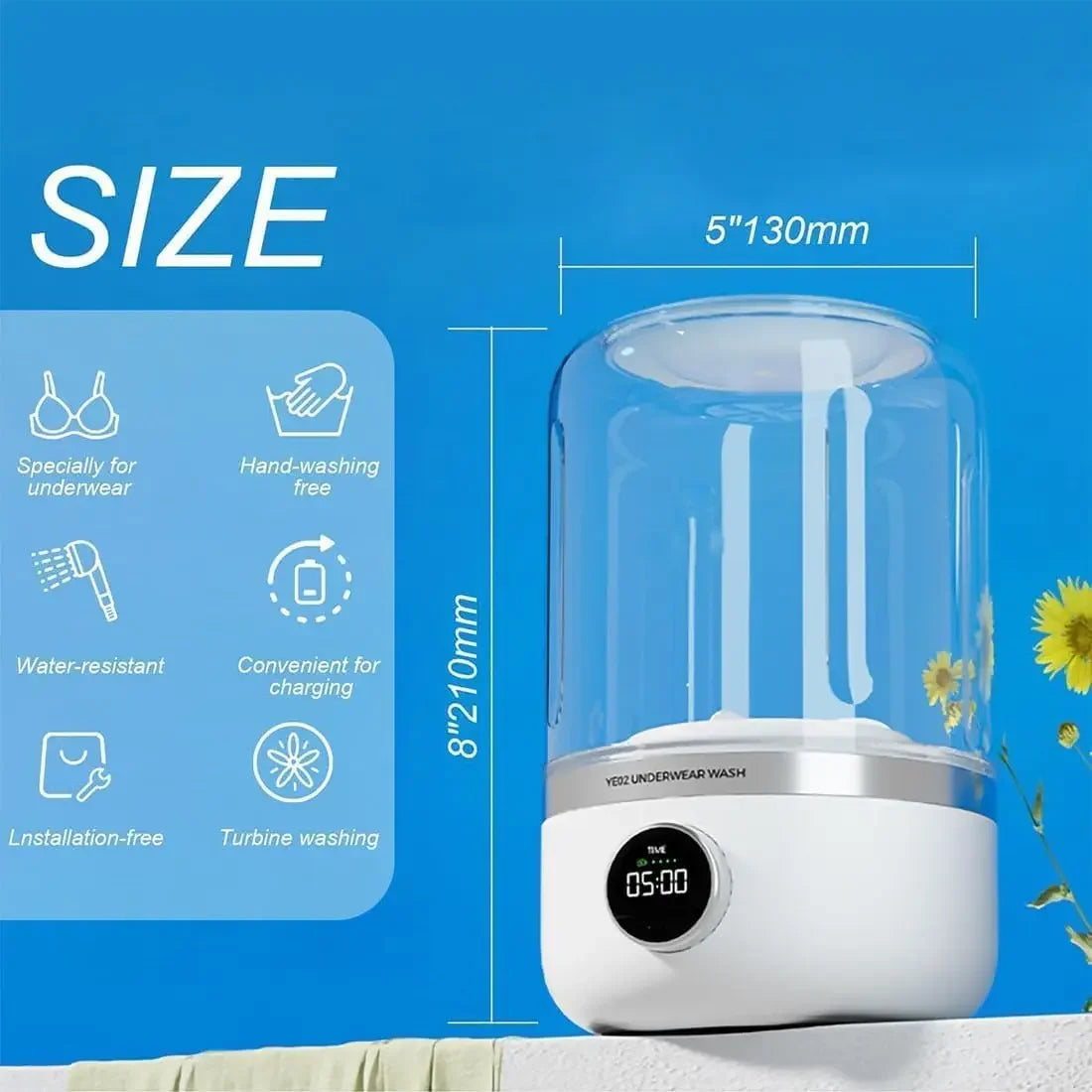 Portable Mini Washing Machine for Underwear and Socks