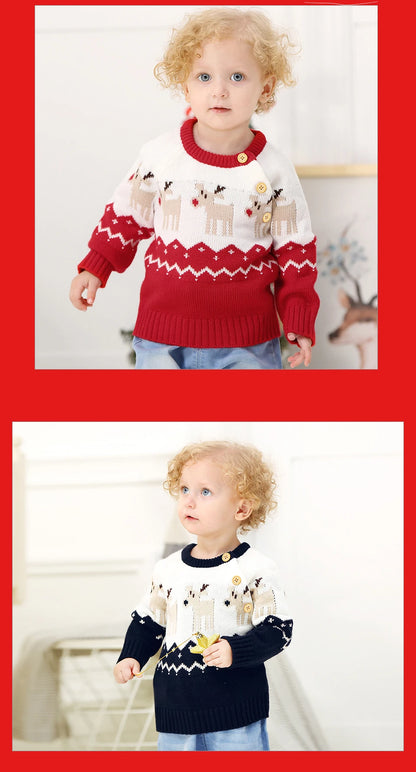 Red Christmas Knit Sweater for Newborns 0-18 Months