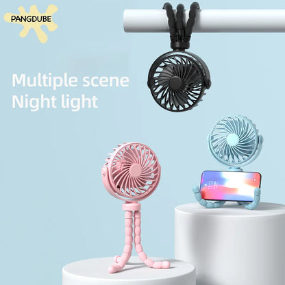USB Rechargeable Mini Fan for Baby Strollers and Cribs