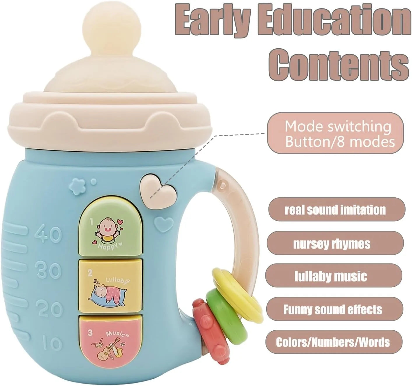 Musical Soothing Bottle Toy for Babies 18M+