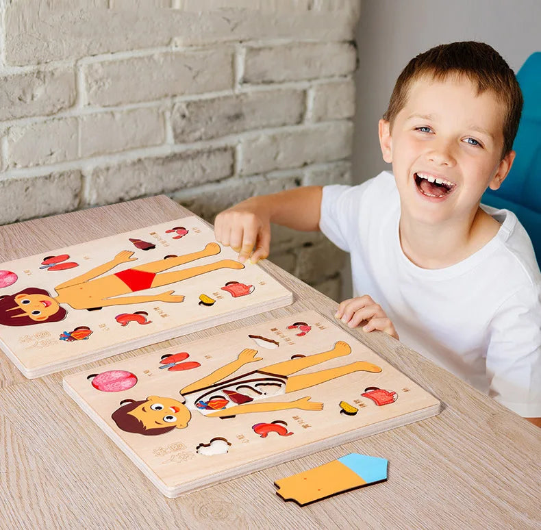 Montessori Human Body Puzzle Board for Kids Learning