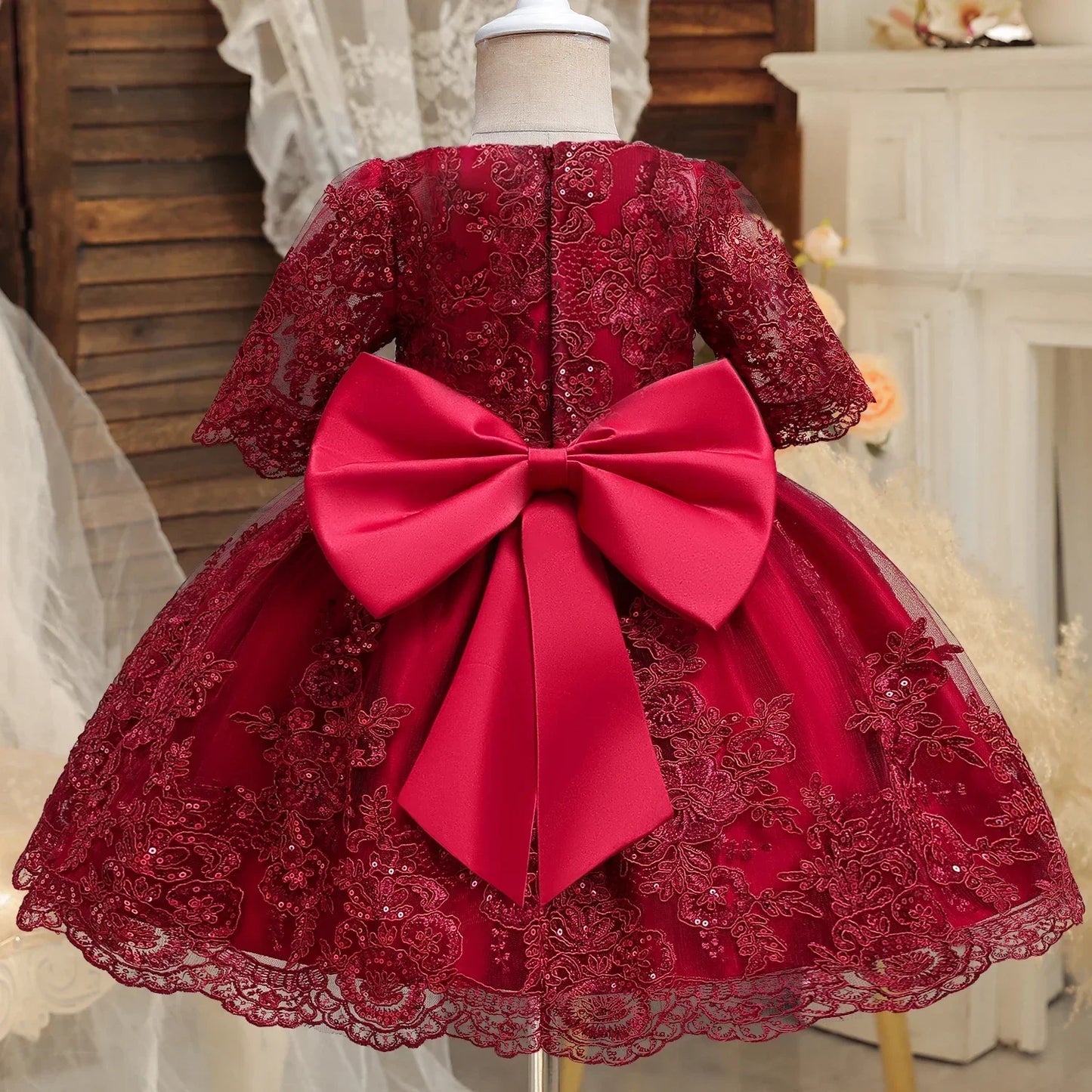 Toddler Girls Floral Embroidery Dress for Special Occasions