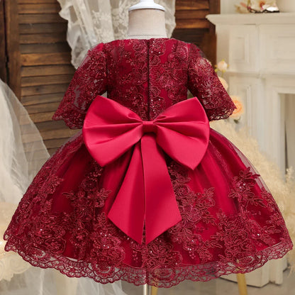 Toddler Girls Floral Embroidery Dress for Special Occasions