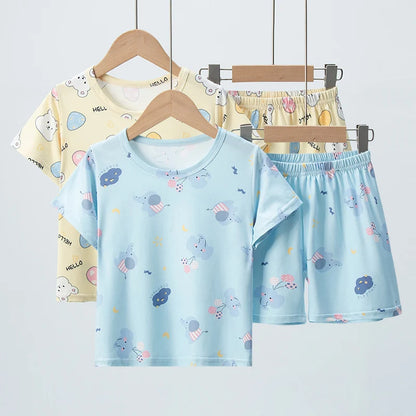 Kids' Summer Short Sleeve Shirt and Shorts Set for Play