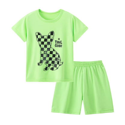Kids' Summer Short Sleeve Shirt and Shorts Set for Play
