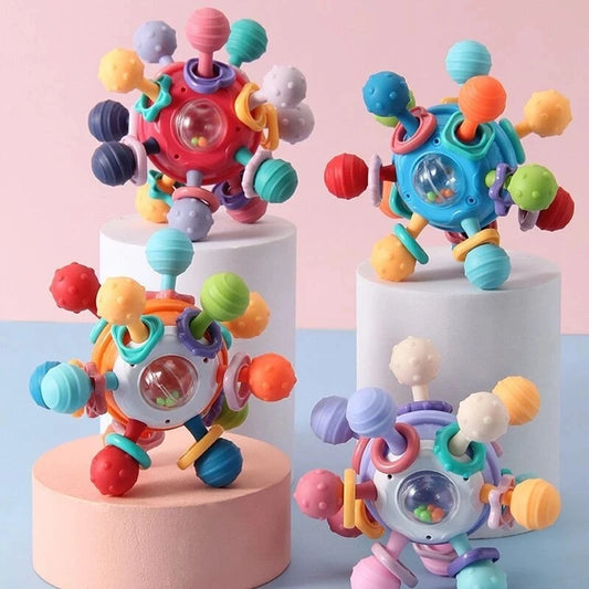 Montessori Sensory Rattle Teether for Infants 0-12 Months