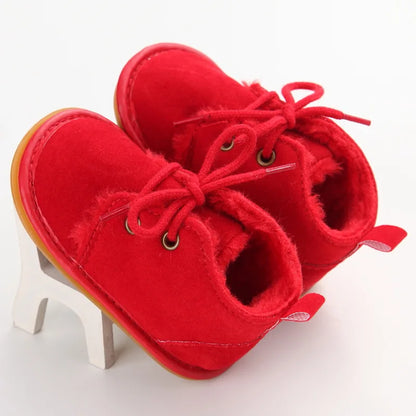 Red Baby Girl Bow Soft Sole Anti-Slip Walking Shoes