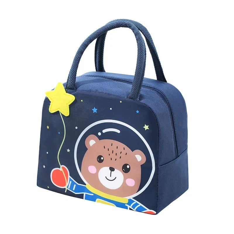 Cartoon Kinder Lunch Bag Wärmedämmung Aluminiumfolie Hochwertiges wasserdichtes Oxford-Gewebe Tragbare Lunch Bags Tote Neu