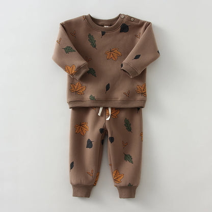 Toddler Fleece Sweater and Pants Set for Spring/Autumn