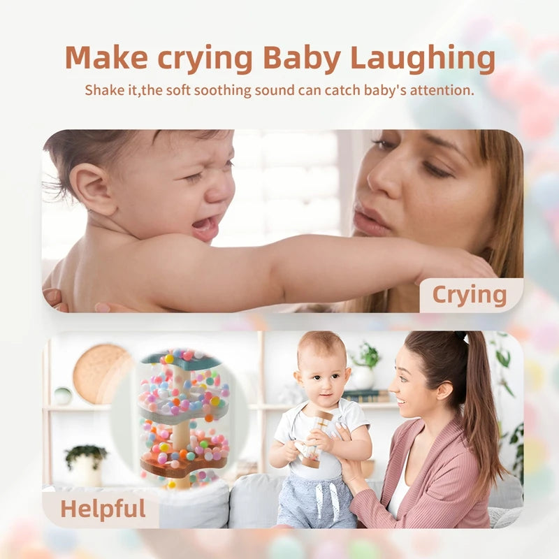 Montessori Rain Stick Rattle - Sensory Toy for Babies