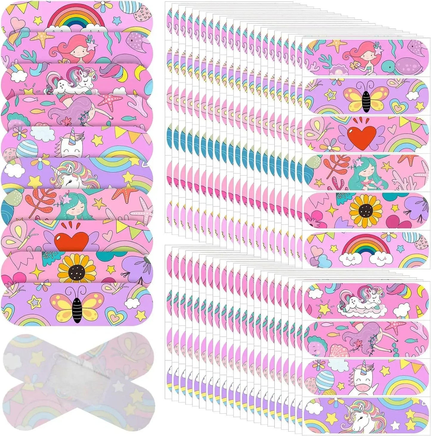 10pcs Cartoon Mermaid Horse Adhesive Bandages for Kids