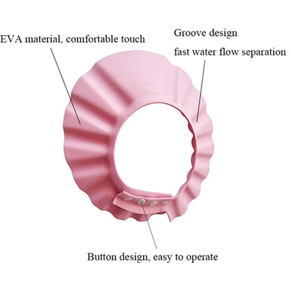 Kids Adjustable Hair Wash Shower Cap with Ear Protection