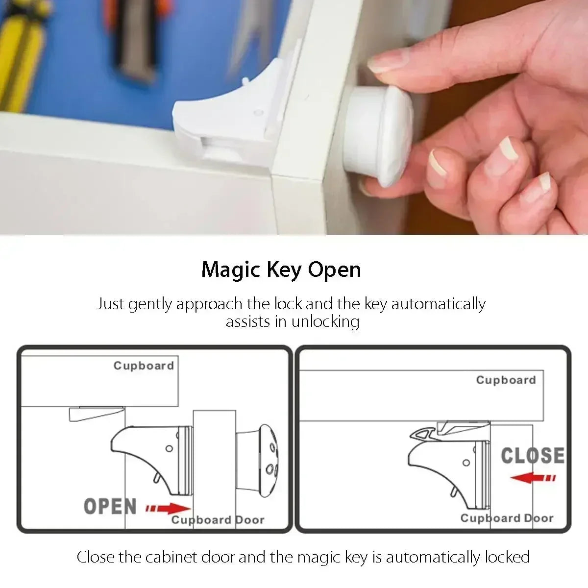 Magnetic Child Safety Lock for Drawers and Cabinets