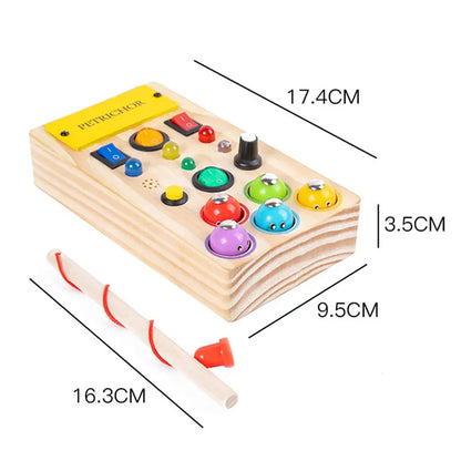 Montessori Busy Board for Children with LED Light Activities