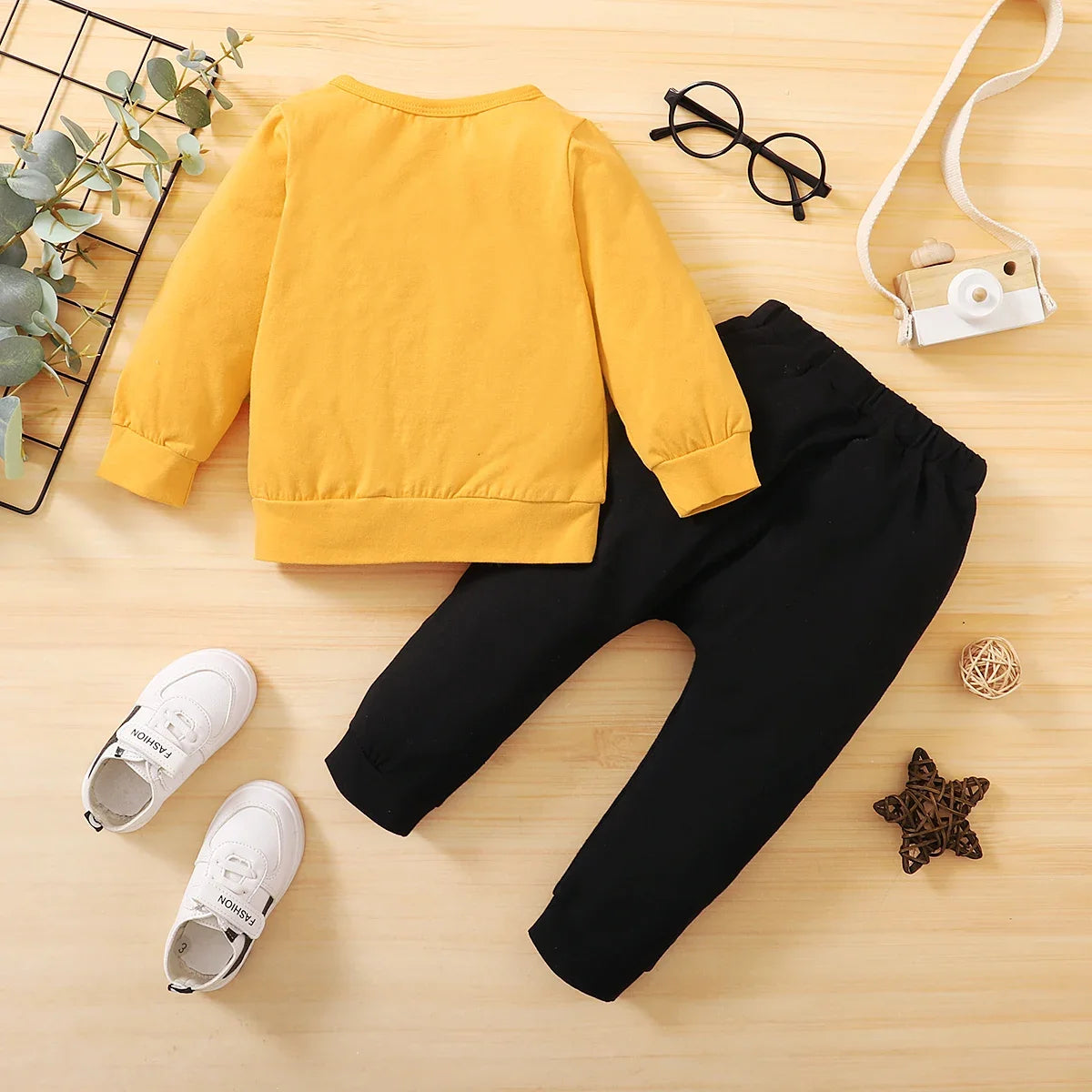Newborn Boy Letter Print Long Sleeve Top and Pants Set