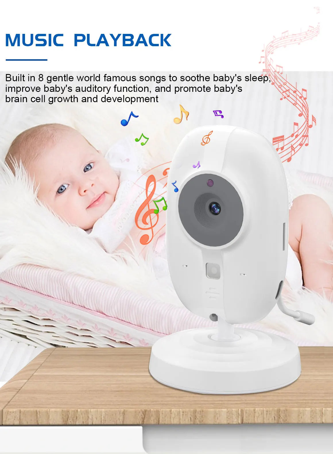 3.5 Inch Wireless Video Baby Monitor with Night Vision & Audio