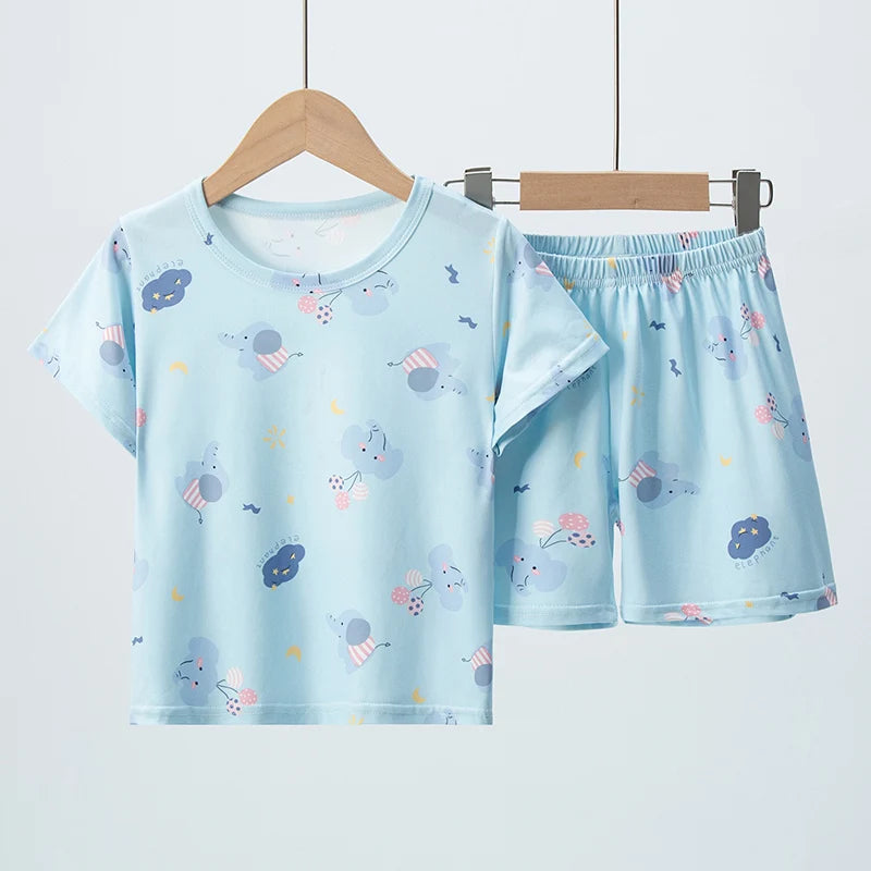 Kids' Summer Short Sleeve Shirt and Shorts Set for Play
