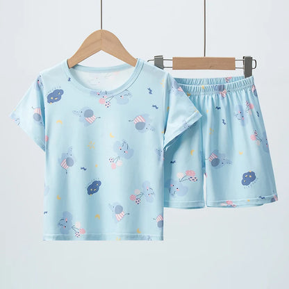 Kids' Summer Short Sleeve Shirt and Shorts Set for Play