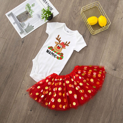 Baby Girls' Christmas Cake Smash Tutu Dress and Bodysuit Set