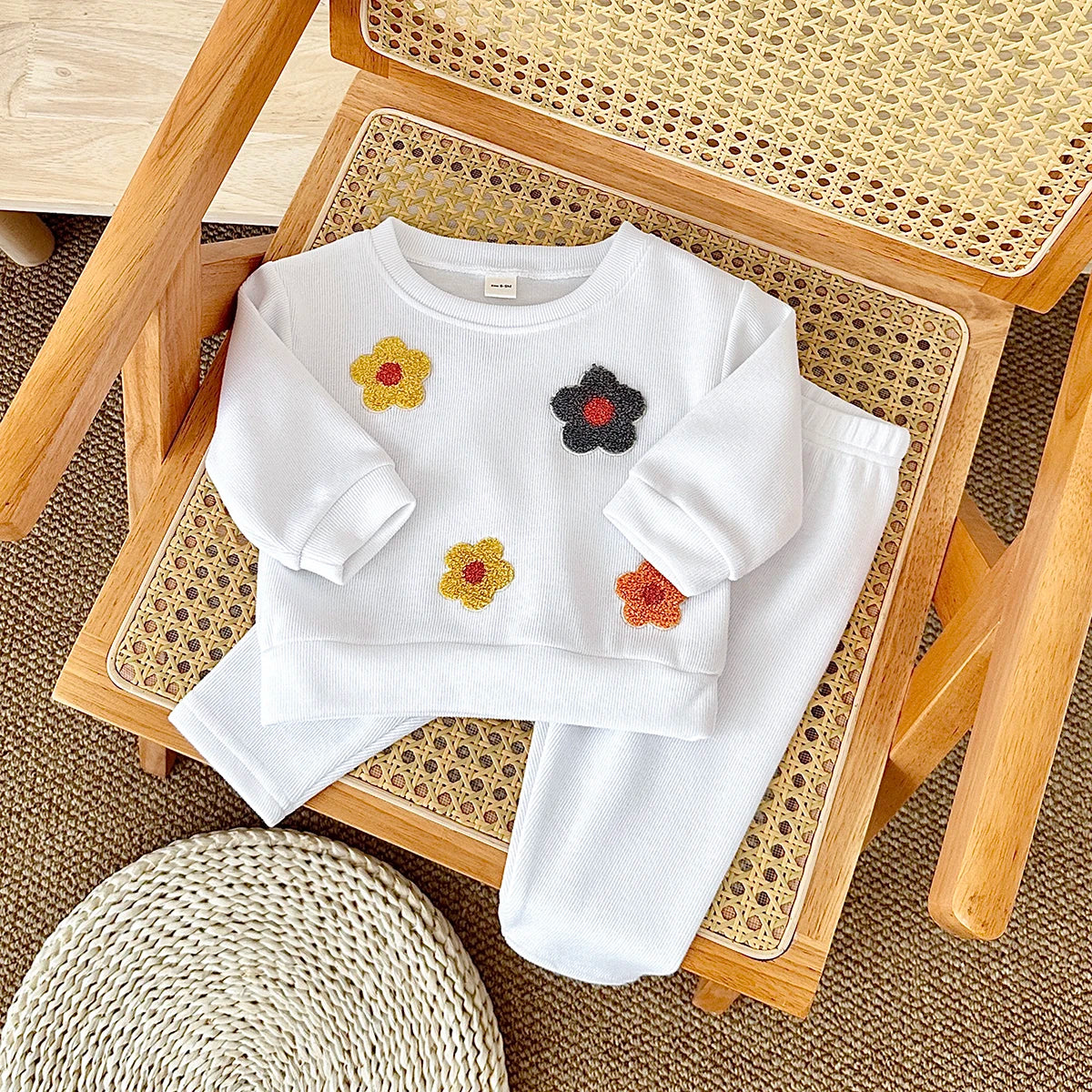 Floral Sweatshirt and Pants Set for Newborn Babies