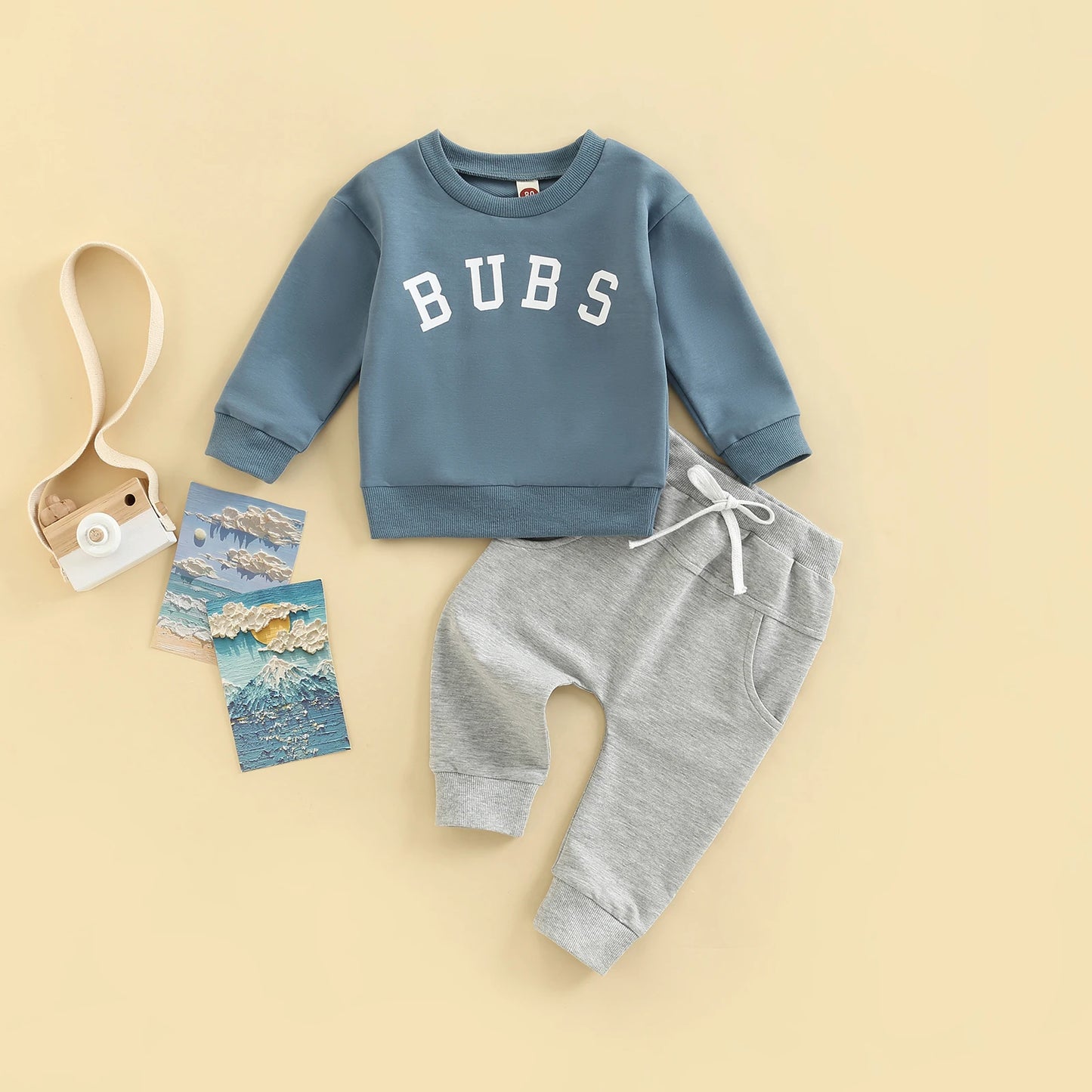 Toddler Letter Print Long Sleeve Top and Pants Set