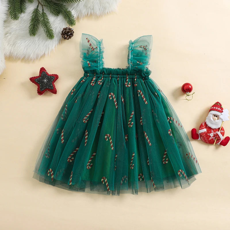 Toddler Christmas Tutu Dress for Baby Girls, Sizes 6M-4Y