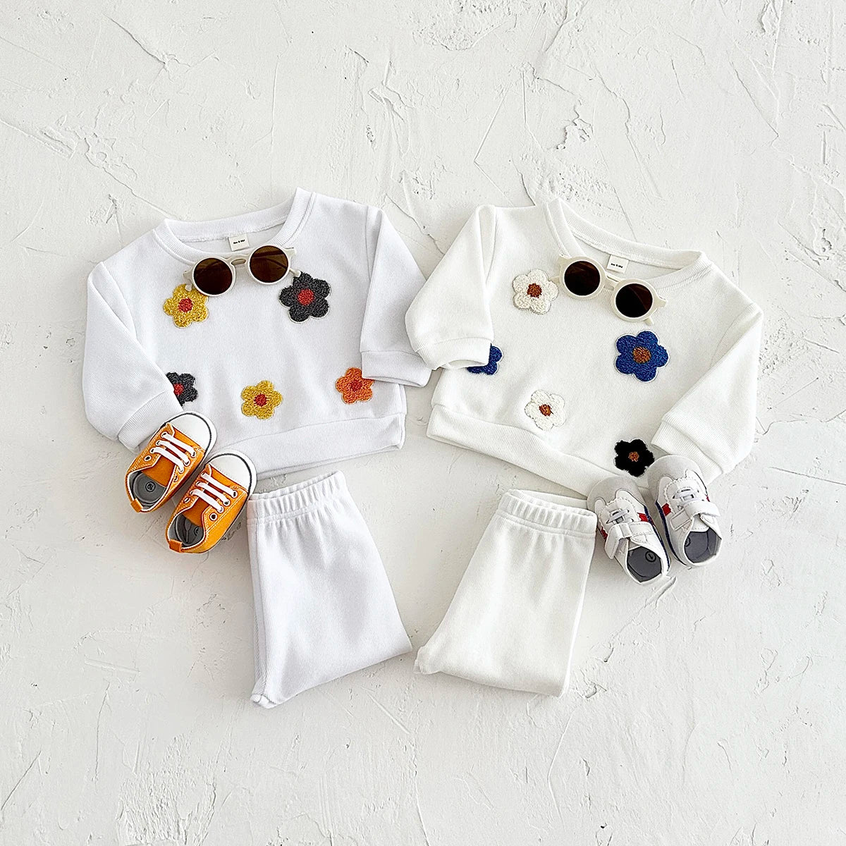 Floral Sweatshirt and Pants Set for Newborn Babies