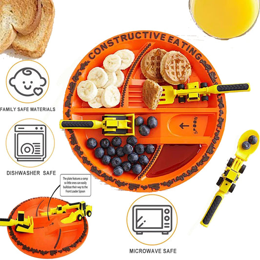 Excavator Fork and Spoon Set for Kids Mealtime Fun