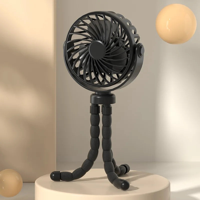 USB Rechargeable Mini Fan for Baby Strollers and Cribs