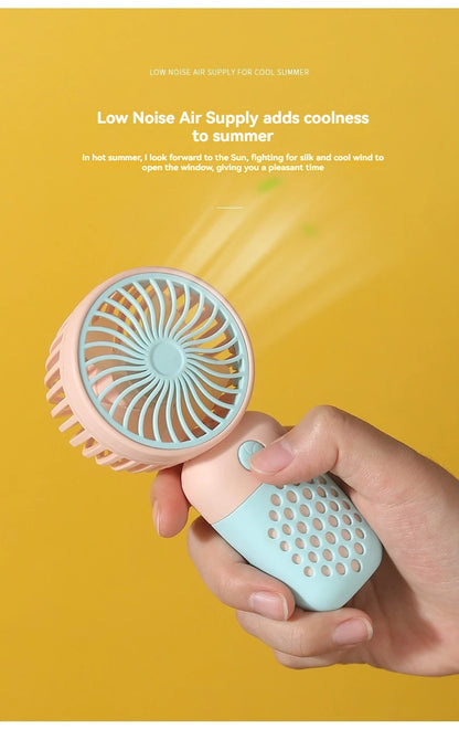 Ventilateur de charge portable 2025, petit ventilateur de poche mignon de dessin animé pour étudiant, mini ventilateur USB portable