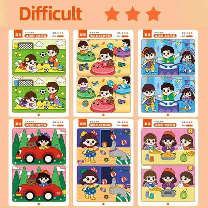 64pcs Montessori Educational Game Cards for Kids' Focus Training