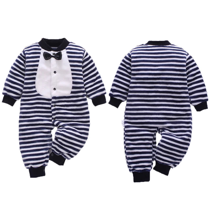 Soft Flannel Infant Jacket and Jumpsuit for Newborns 0-18 Months